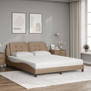 vidaXL Lit avec matelas « Zadar » Cappuccino-marron 160x200 cm Cuir artificiel