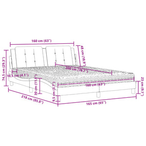 vidaXL Lit avec matelas « Zadar » Cappuccino-marron 160x200 cm Cuir artificiel