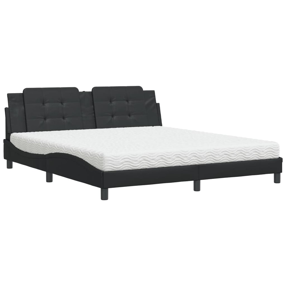 Bett mit Matratze Zadar Schwarz 180x200 cm