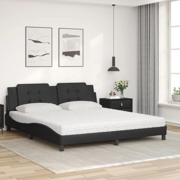 Bett mit Matratze Zadar Schwarz 180x200 cm