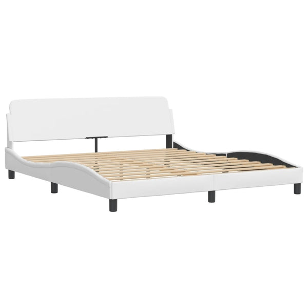 Bett mit Matratze Zadar, 180x200 cm, Weißes Kunstleder