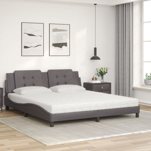vidaXL Lit avec matelas "Zadar" Gris 180x200 cm Similicuir