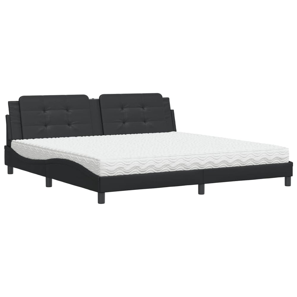 Bett mit Matratze Zadar Schwarz 200x200 cm