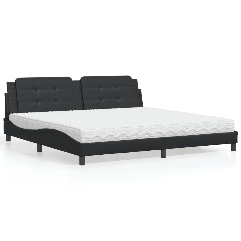 Bett mit Matratze Zadar Schwarz 200x200 cm