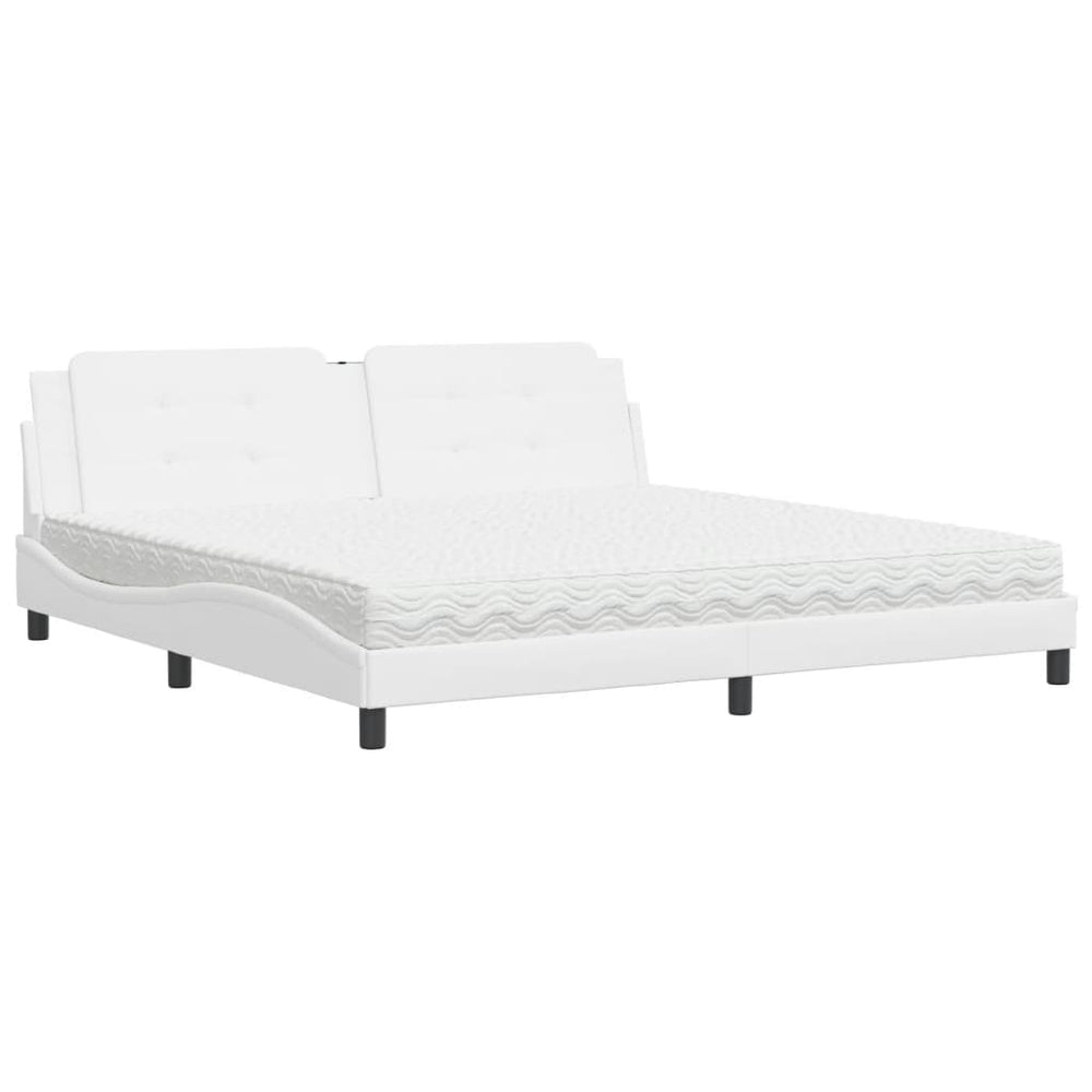Bett mit Matratze Zadar Weiß 200x200 cm