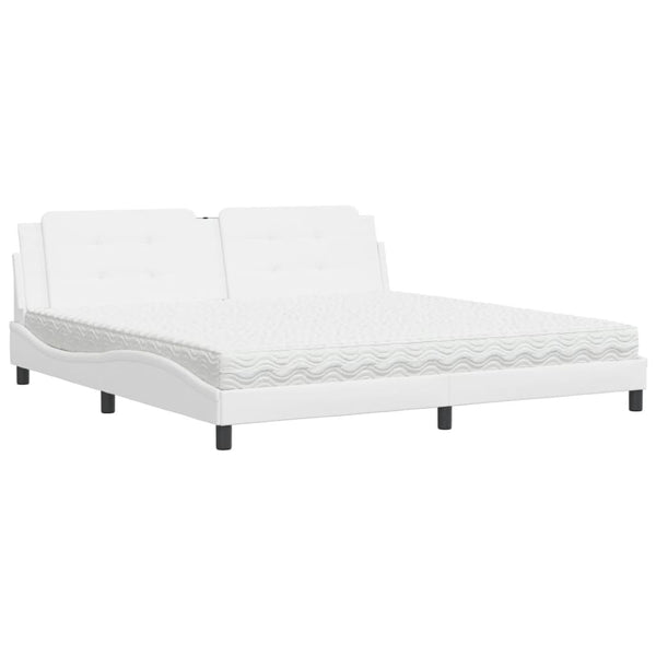 Bett mit Matratze Zadar Weiß 200x200 cm