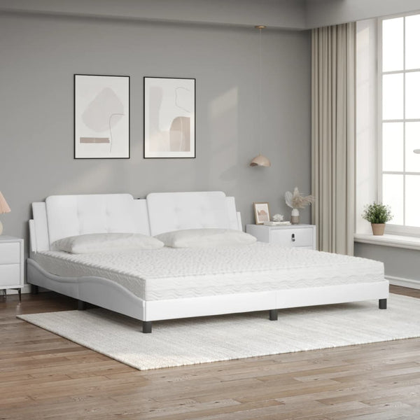 Bett mit Matratze Zadar Weiß 200x200 cm