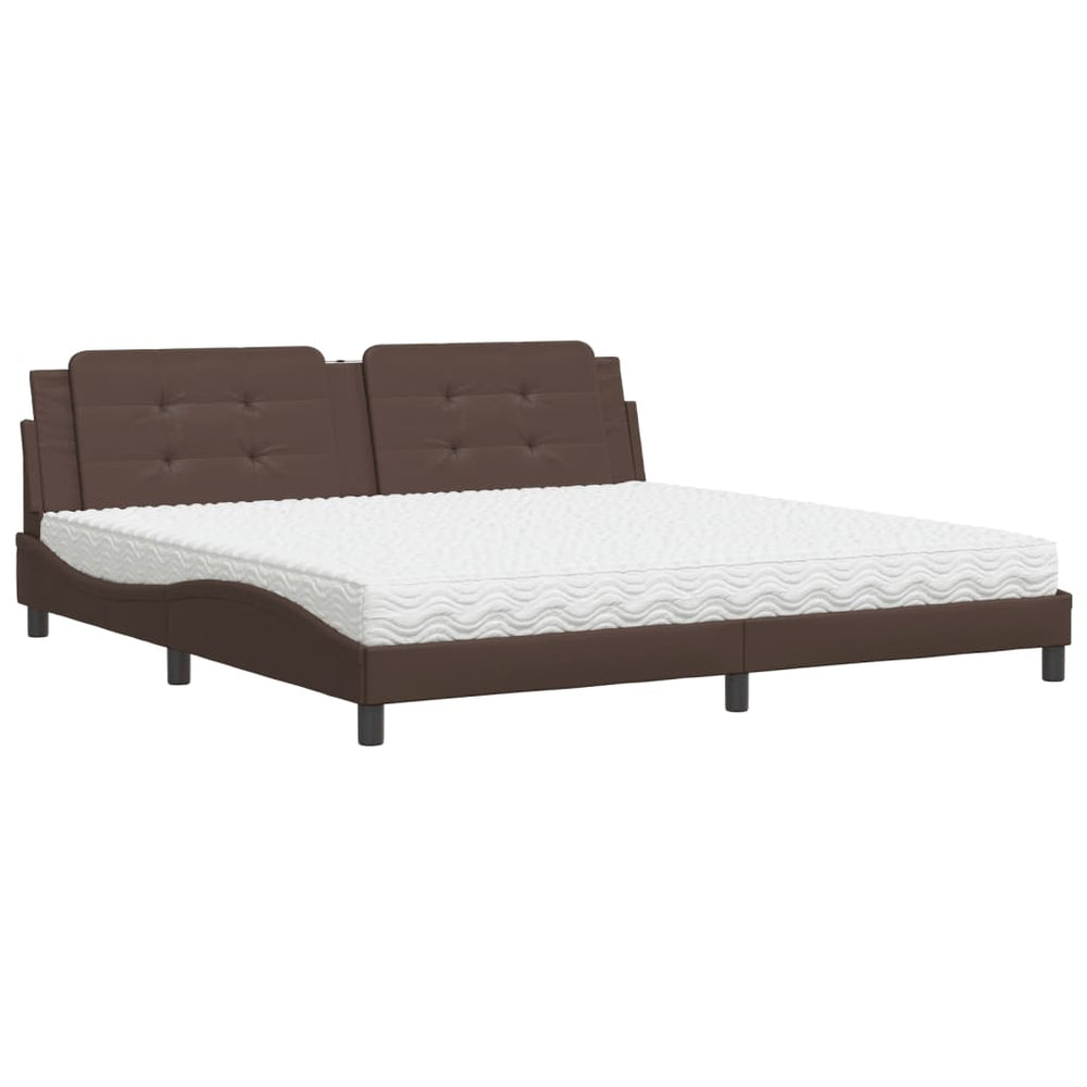 Bett mit Matratze Zadar Braun 200x200 cm