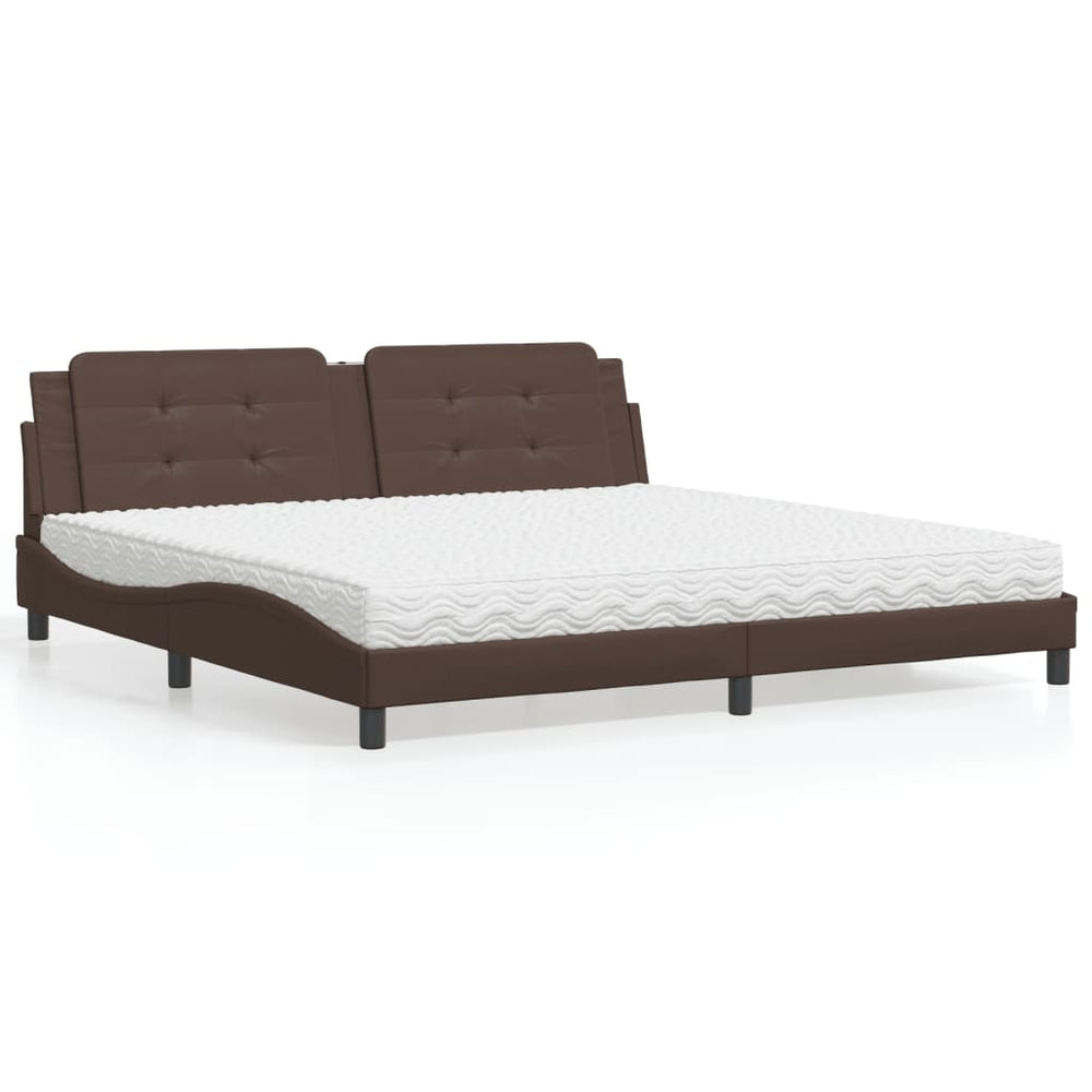Bett mit Matratze Zadar Braun 200x200 cm