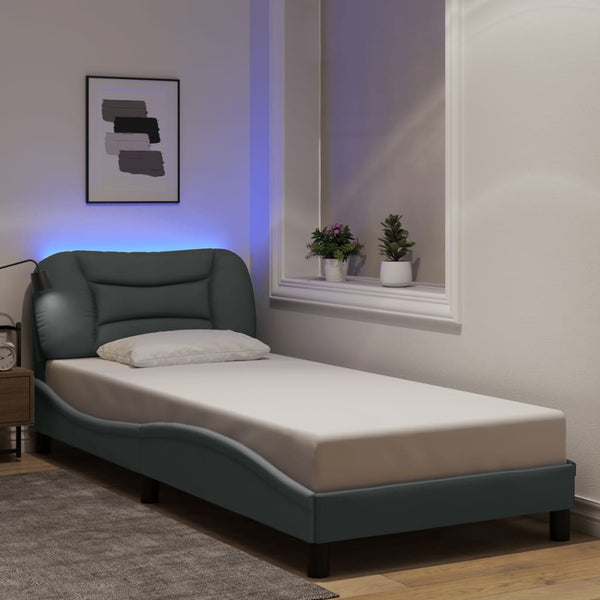 Bettgestell mit LED 80x200 cm Hellgrau
