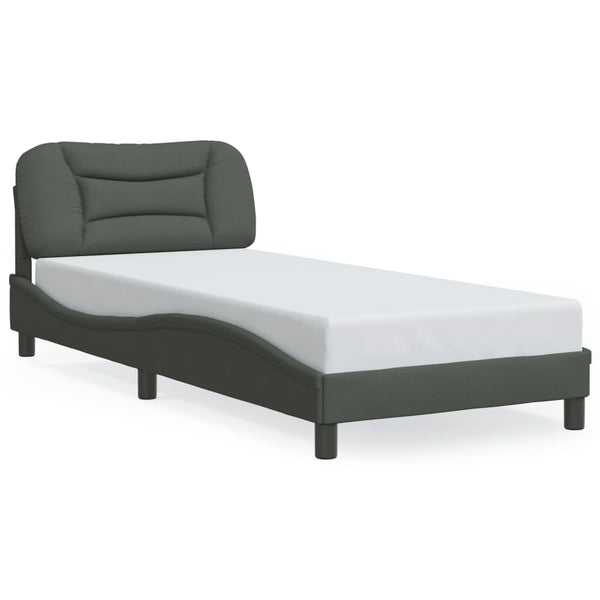 vidaXL Cadre de lit avec LED sans matelas "Hvar" Gris foncé 80x200 cm Tissu