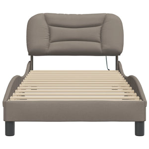 vidaXL Cadre de lit avec LED sans matelas "Hvar" Taupe 80x200 cm Tissu
