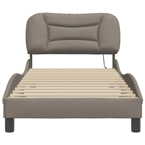 vidaXL Cadre de lit avec LED sans matelas "Hvar" Taupe 80x200 cm Tissu