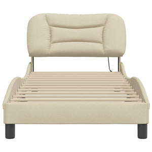 Bettgestell Creme 80x200 cm mit LED