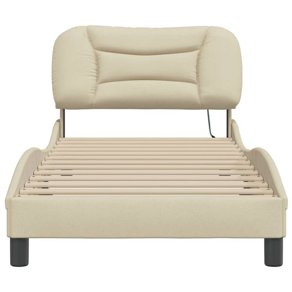 Bettgestell Creme 80x200 cm mit LED