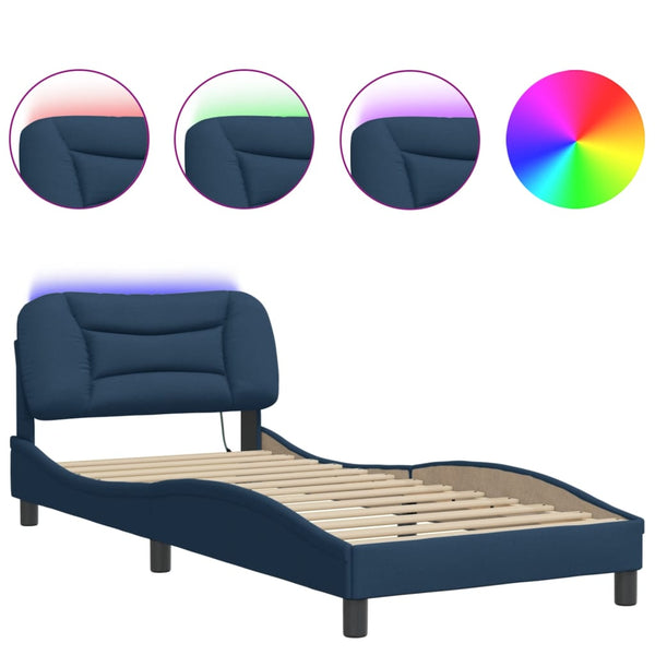 Bettgestell mit LED Blau 80x200 cm
