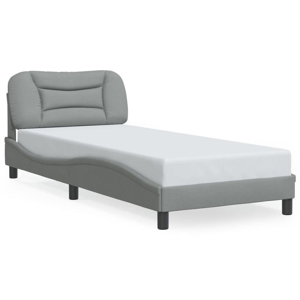vidaXL Cadre de lit avec LED sans matelas "Hvar" gris clair 90x190 cm tissu