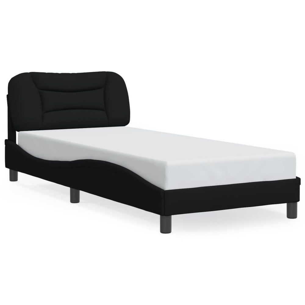 Bettgestell Schwarz 90x190 cm mit LED