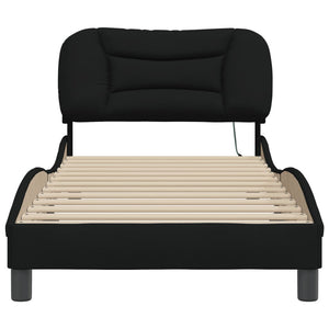Bettgestell Schwarz 90x190 cm mit LED