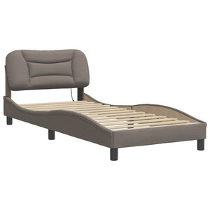 Bettgestell mit LED Taupe 90x190 cm