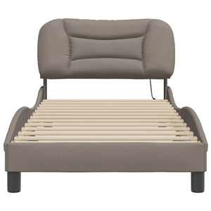 Bettgestell mit LED Taupe 90x190 cm