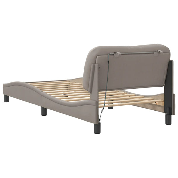 Bettgestell mit LED Taupe 90x190 cm