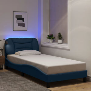 Bettgestell Blau 90x190 cm mit LED
