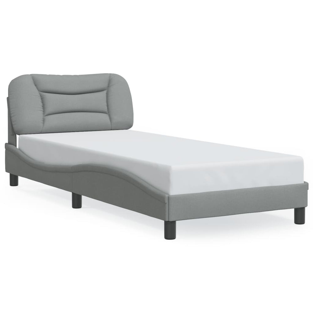 Bettgestell mit LED Hellgrau 90x200 cm