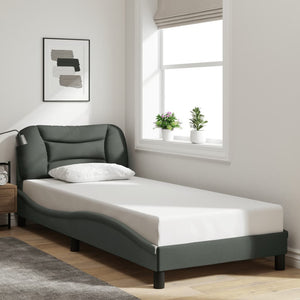 Bettgestell mit LED Dunkelgrau 90x200 cm