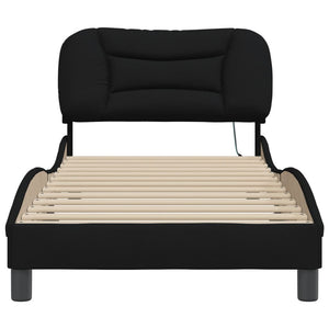 Bettgestell mit LED Schwarz 90x200 cm