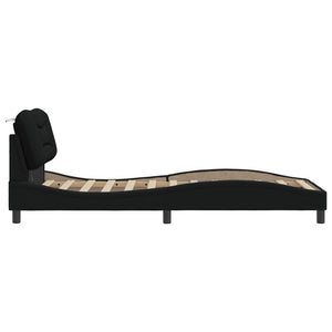Bettgestell mit LED Schwarz 90x200 cm