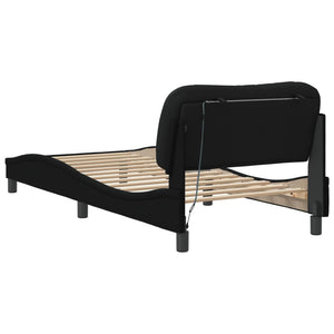 Bettgestell mit LED Schwarz 90x200 cm