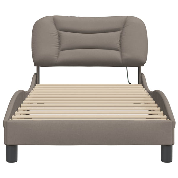 Bettgestell mit LED Taupe 90x200 cm