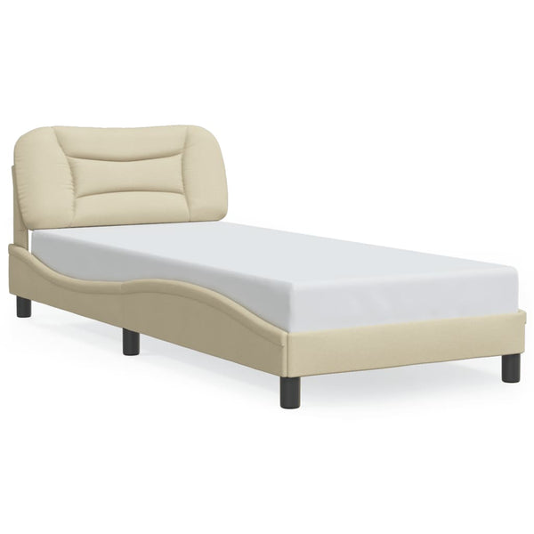 Bettgestell mit LED Creme 90x200 cm