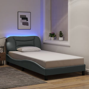Bettgestell mit LED 100x200 cm Hellgrau