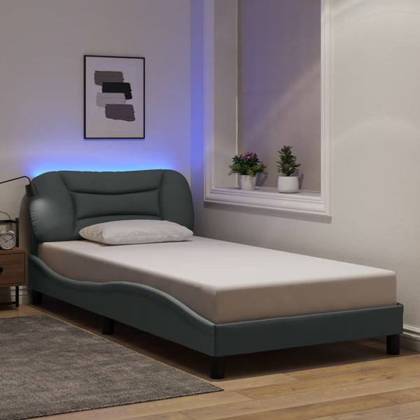 Bettgestell mit LED 100x200 cm Hellgrau