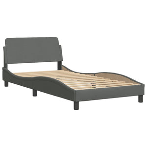 Bettgestell mit LED Dunkelgrau 100x200 cm