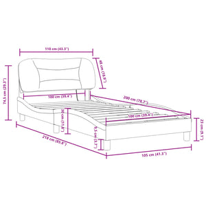Bettgestell mit LED 100x200 cm Schwarz