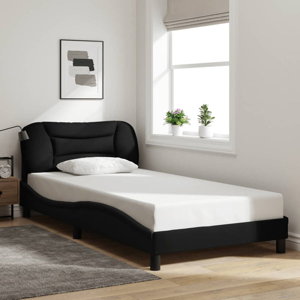 Bettgestell mit LED 100x200 cm Schwarz
