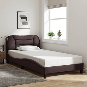Bettgestell mit LED Dunkelbraun 100x200 cm