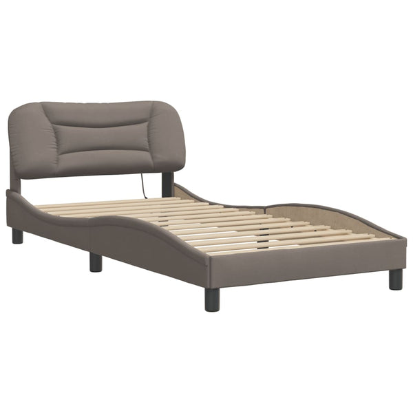 Bettgestell mit LED 100x200 cm Taupe