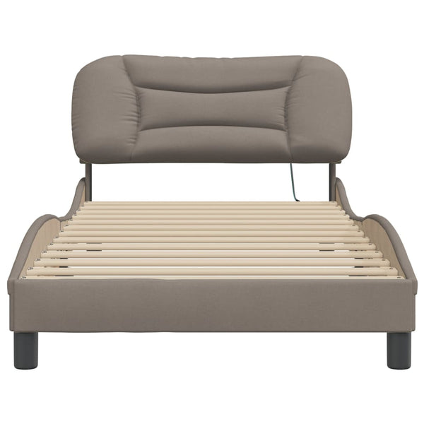 Bettgestell mit LED 100x200 cm Taupe