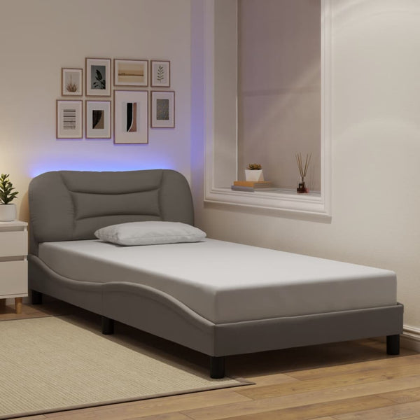 Bettgestell mit LED 100x200 cm Taupe
