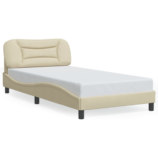Bettgestell mit LED Creme 100x200 cm