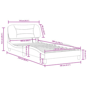 Bettgestell mit LED Blau 100x200 cm