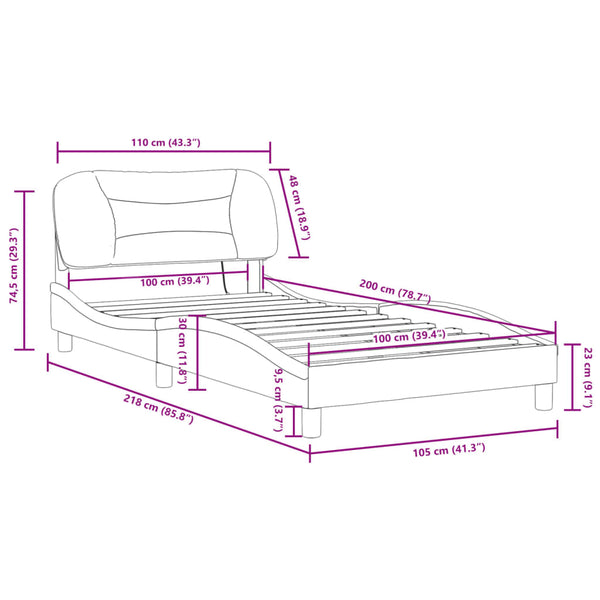 Bettgestell mit LED Blau 100x200 cm