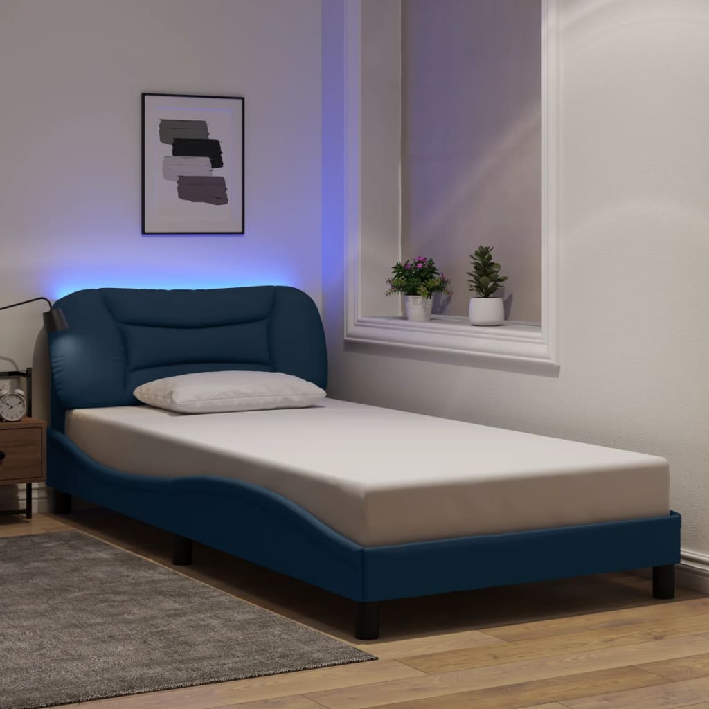 Bettgestell mit LED Blau 100x200 cm