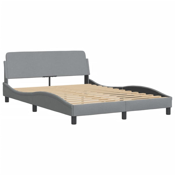 Bettgestell mit LED Hellgrau 120x200 cm