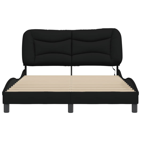 Bettgestell mit LED 120x200 cm Schwarz