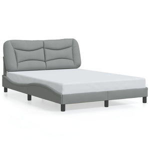 Bettgestell mit LED Hellgrau 140x190 cm